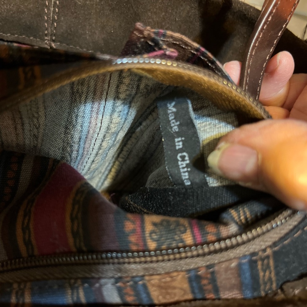 Brighton brown suede shoulder bag - Picture 9 of 11